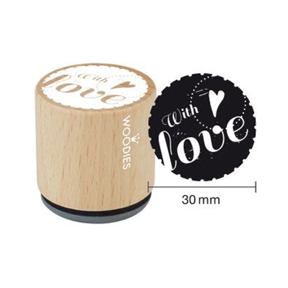 Houten handstempel "Woodies" | With love 2