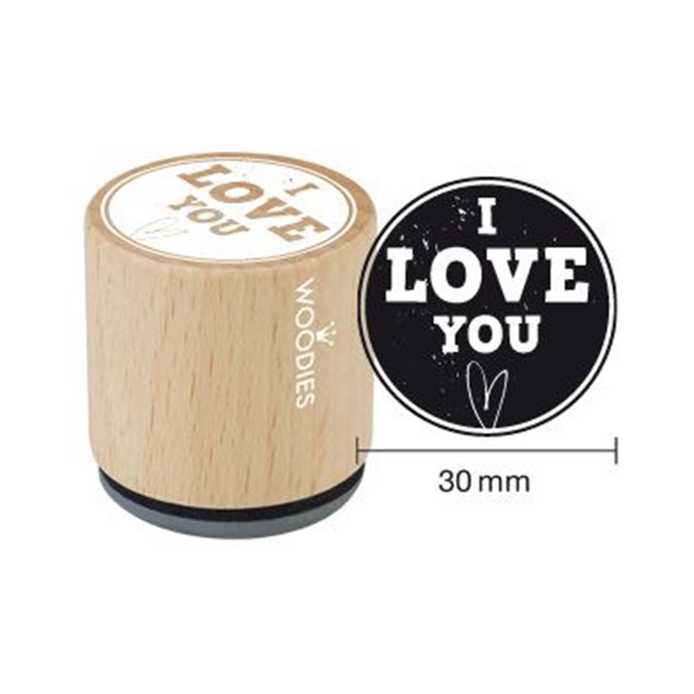 Houten handstempel "Woodies" | I love you