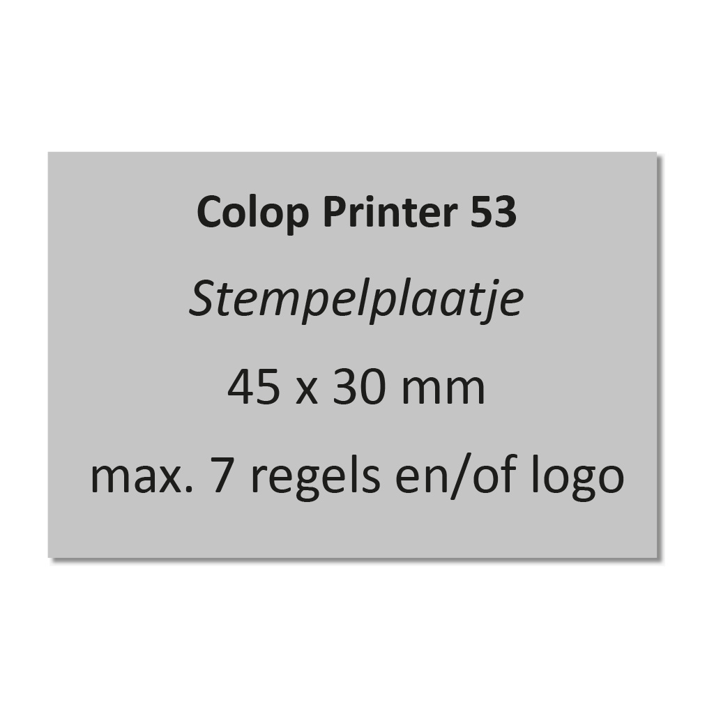 Tekstplaatje Colop Printer 53