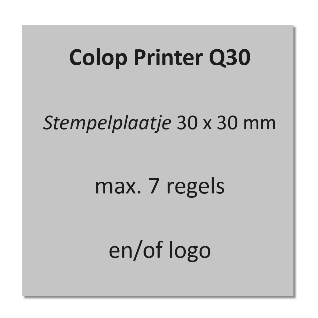 Tekstplaatje Colop Printer Q 30