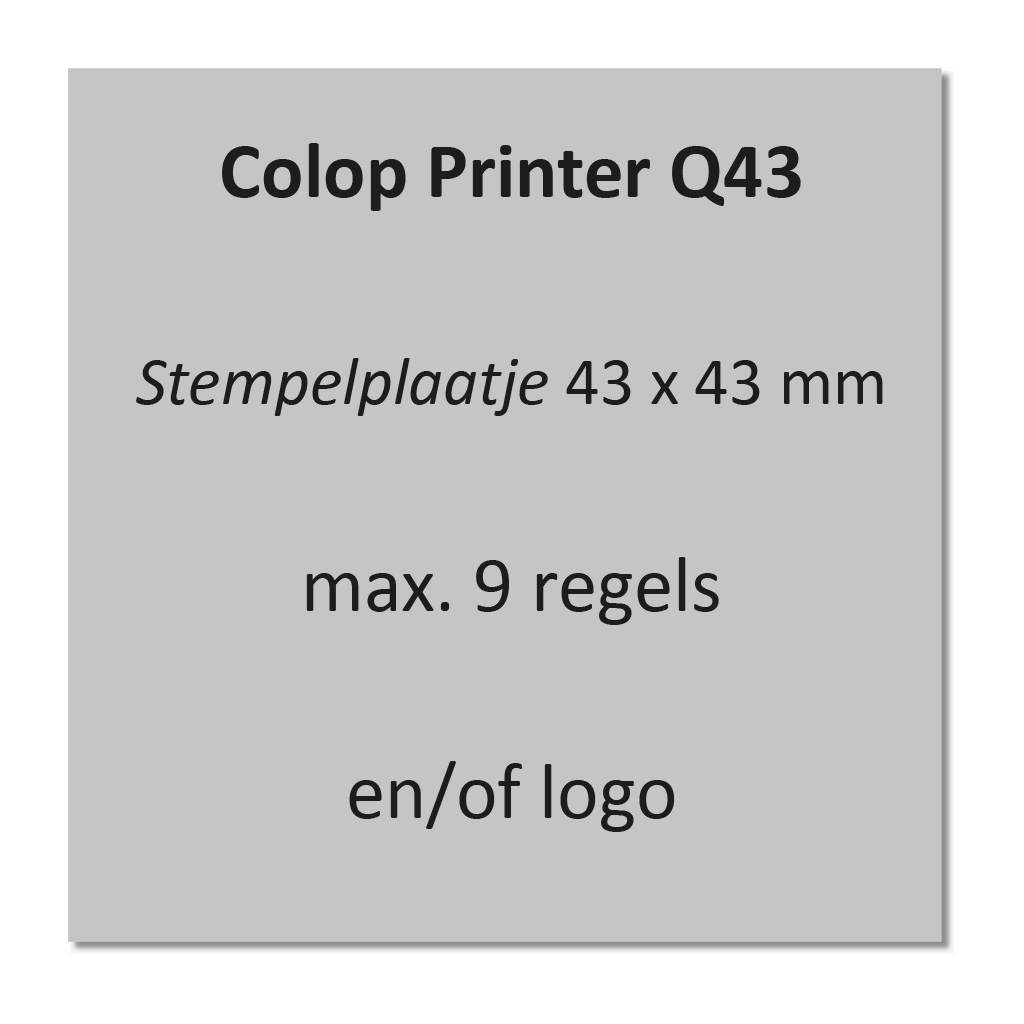 Tekstplaatje Colop Printer Q 43 | Kantoorstempels.nl