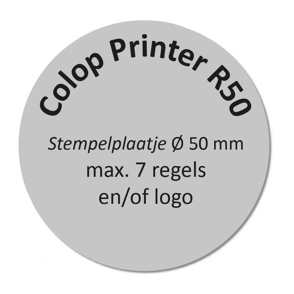 Tekstplaatje Colop Printer R 50