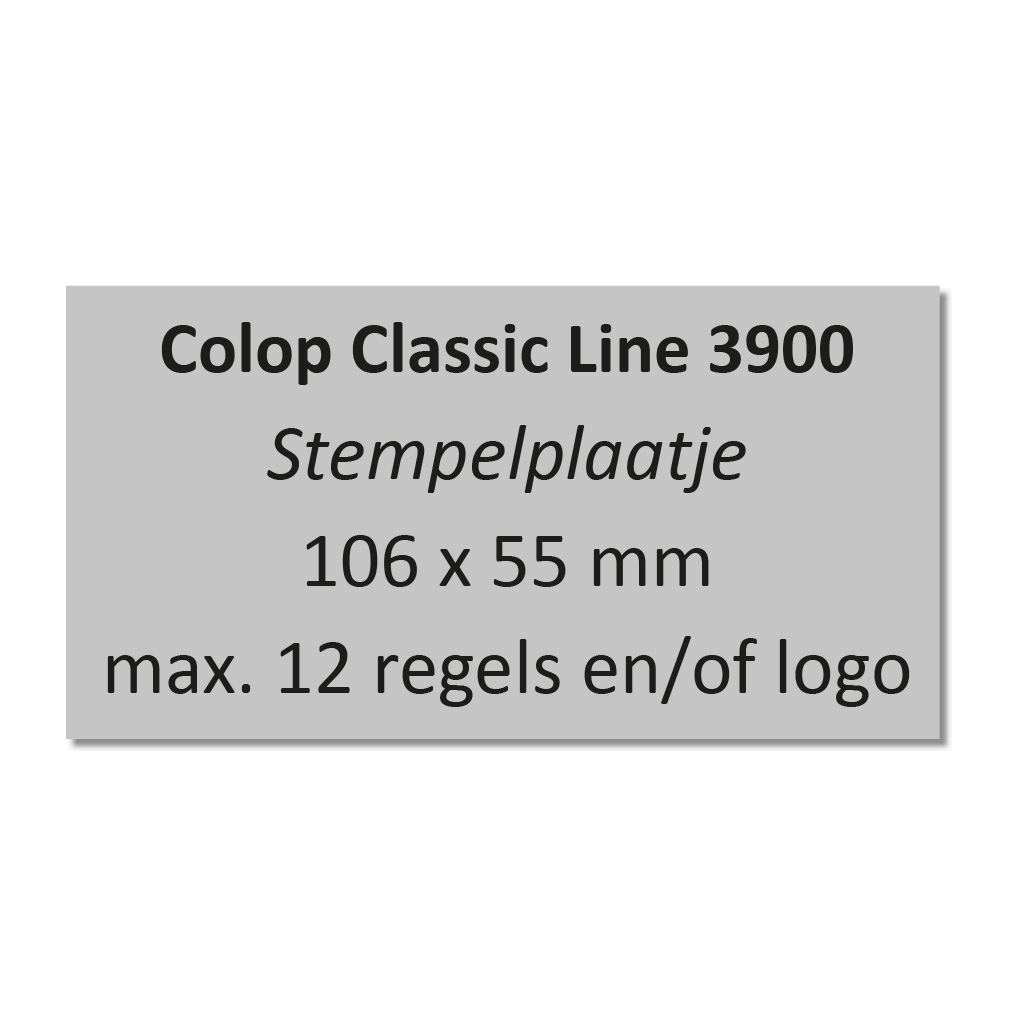 Tekstplaatje Colop eXpert 3900