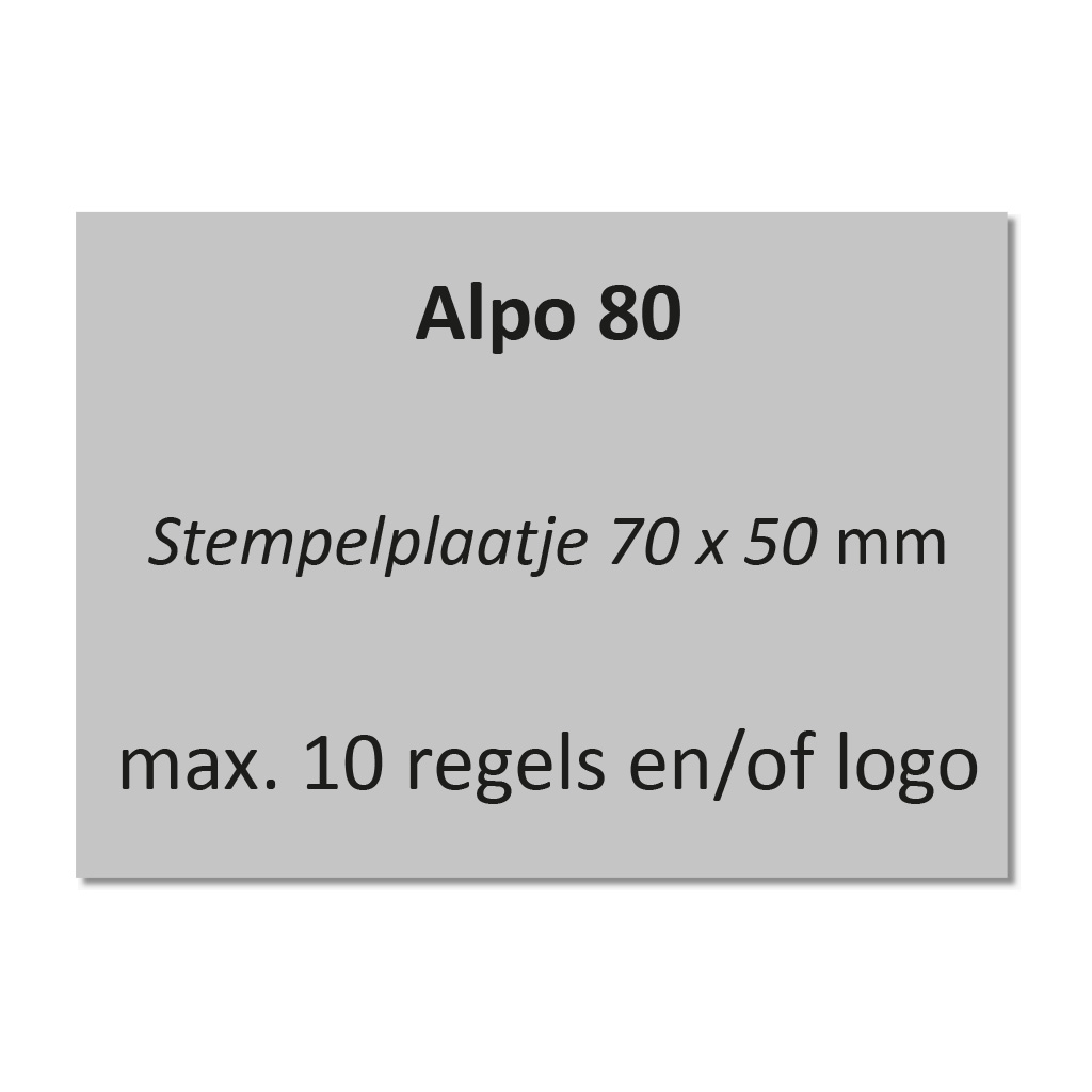 Stempelplaat Alpo 80 / Posta 80 / Justrite 80