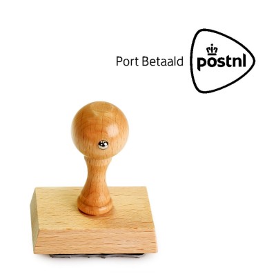 Port Betaald Stempel PostNL - Nationaal - Hout met Logo