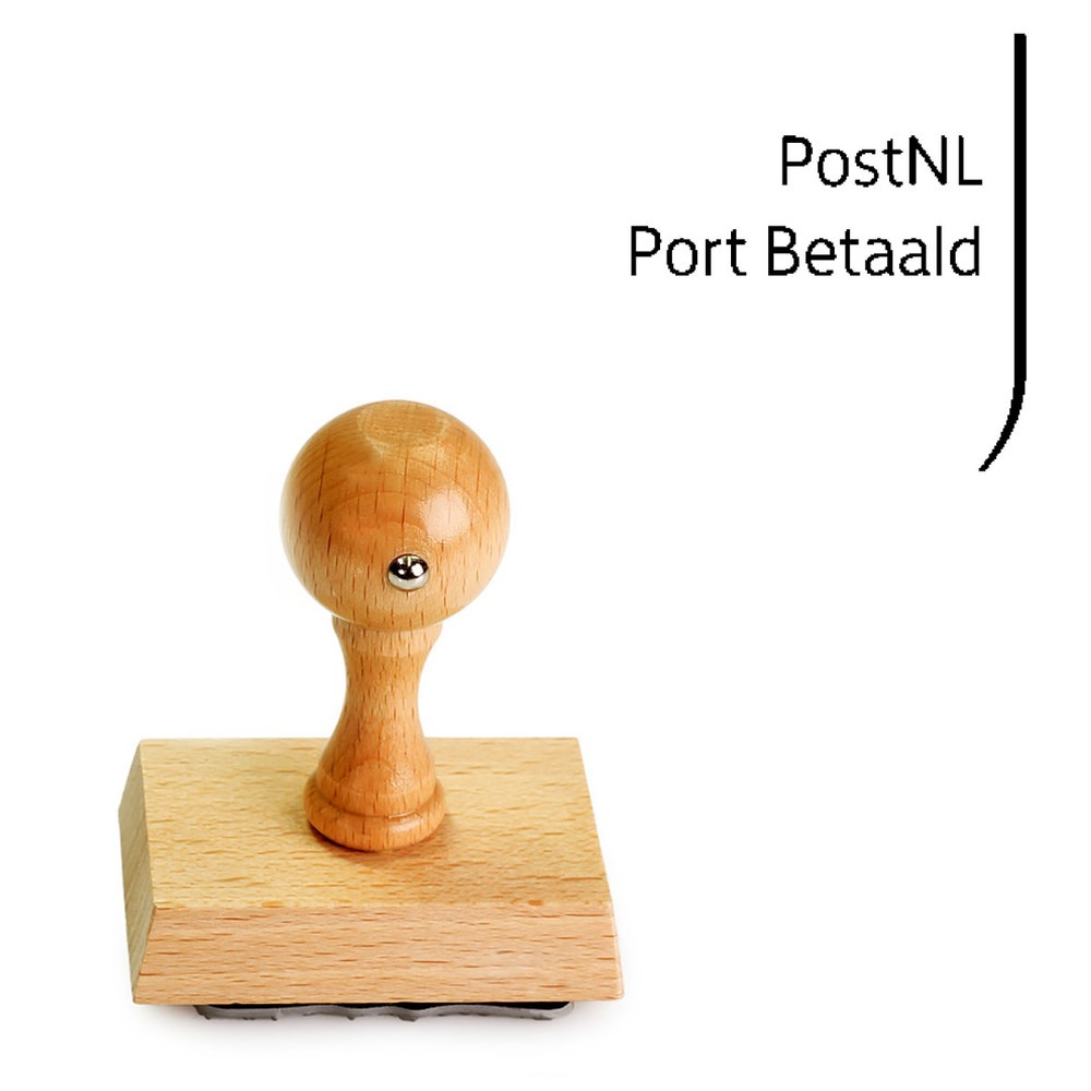 Port Betaald Stempel PostNL - Nationaal - Hout met Tekst