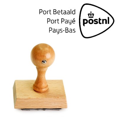 Port Betaald Stempel PostNL - Internationaal - Hout met Logo