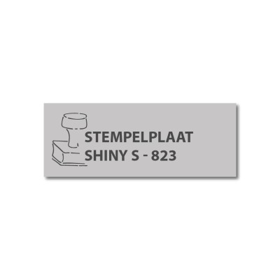 Stempel tekstplaatje - Stempelplaatje  Shiny stempel S-823