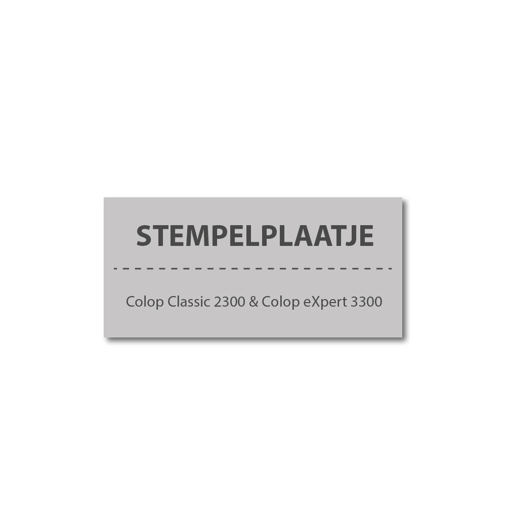 Tekstplaatje Colop 2300 & 3300