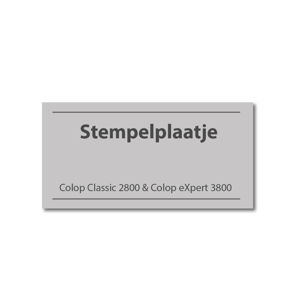 Tekstplaatje Colop Classic 2800 en 3800